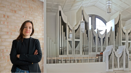 Domkapellmeisterin Lydia Schimmer und Orgel